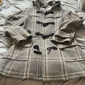 Nautica grey plaid coat
